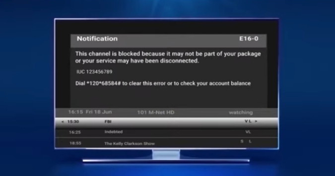 E16 error code